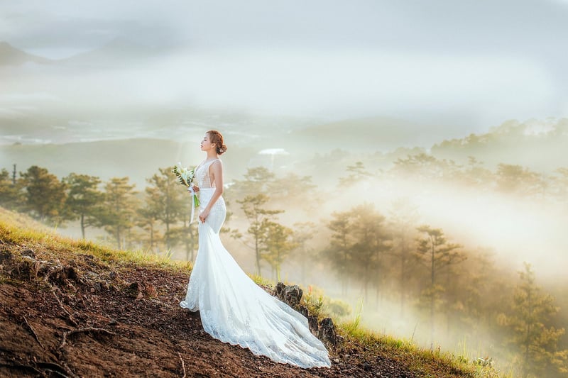 Bride and Groom in front of a Castle